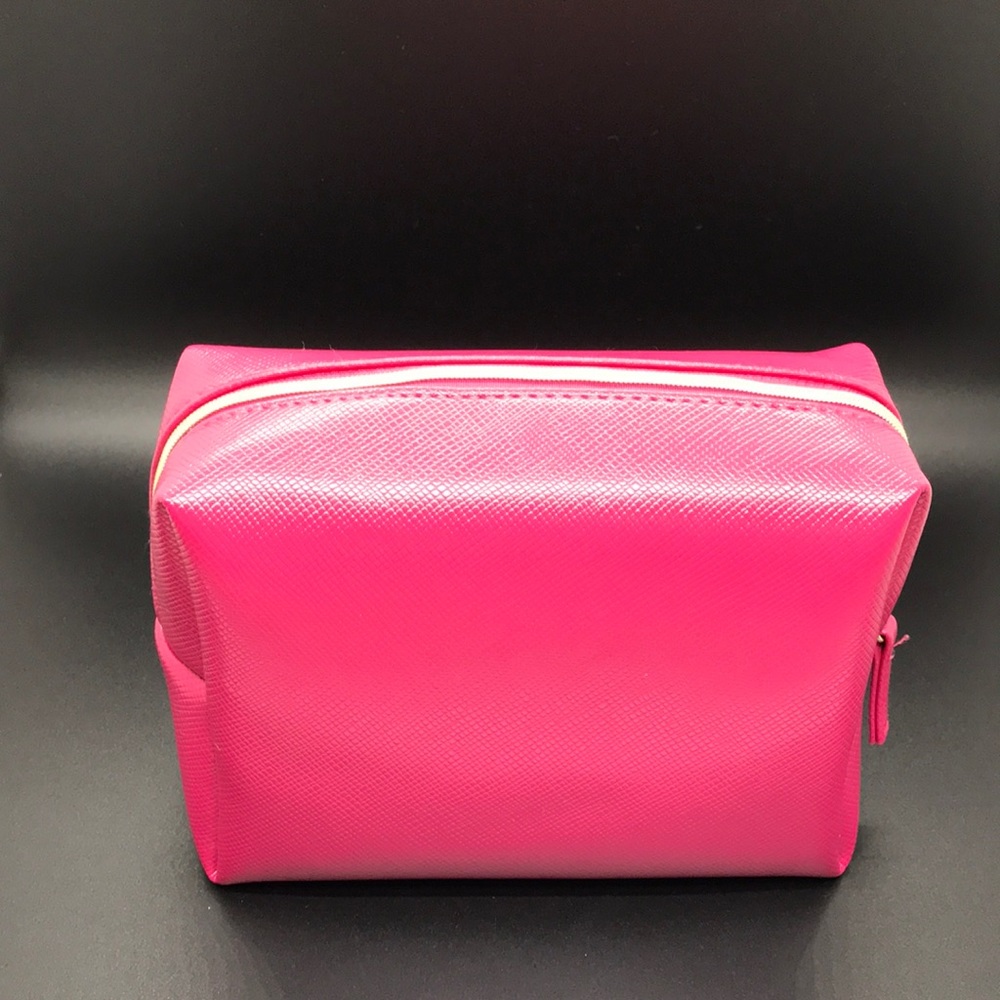 Hot Pink Fuchsia Makeup Bag Cosmetic Travel Organizer Gold Zip